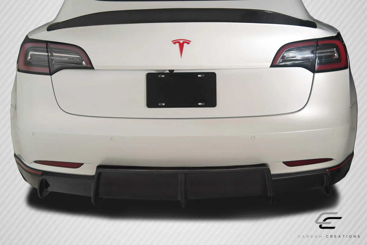 Tesla Model 3 Carbon Creations GT Concept Rear Diffuser, 1 Piece, Carbon Fiber, 2017-2022 - Image 3
