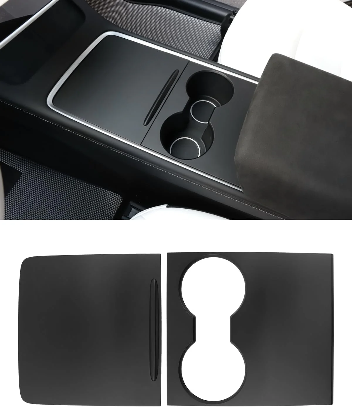 Tesla Model 3, Y Center Console Hard Cover Wrap Kit, ABS Material, Hard Cover, Matte Black, 2021-2023 - Image 2