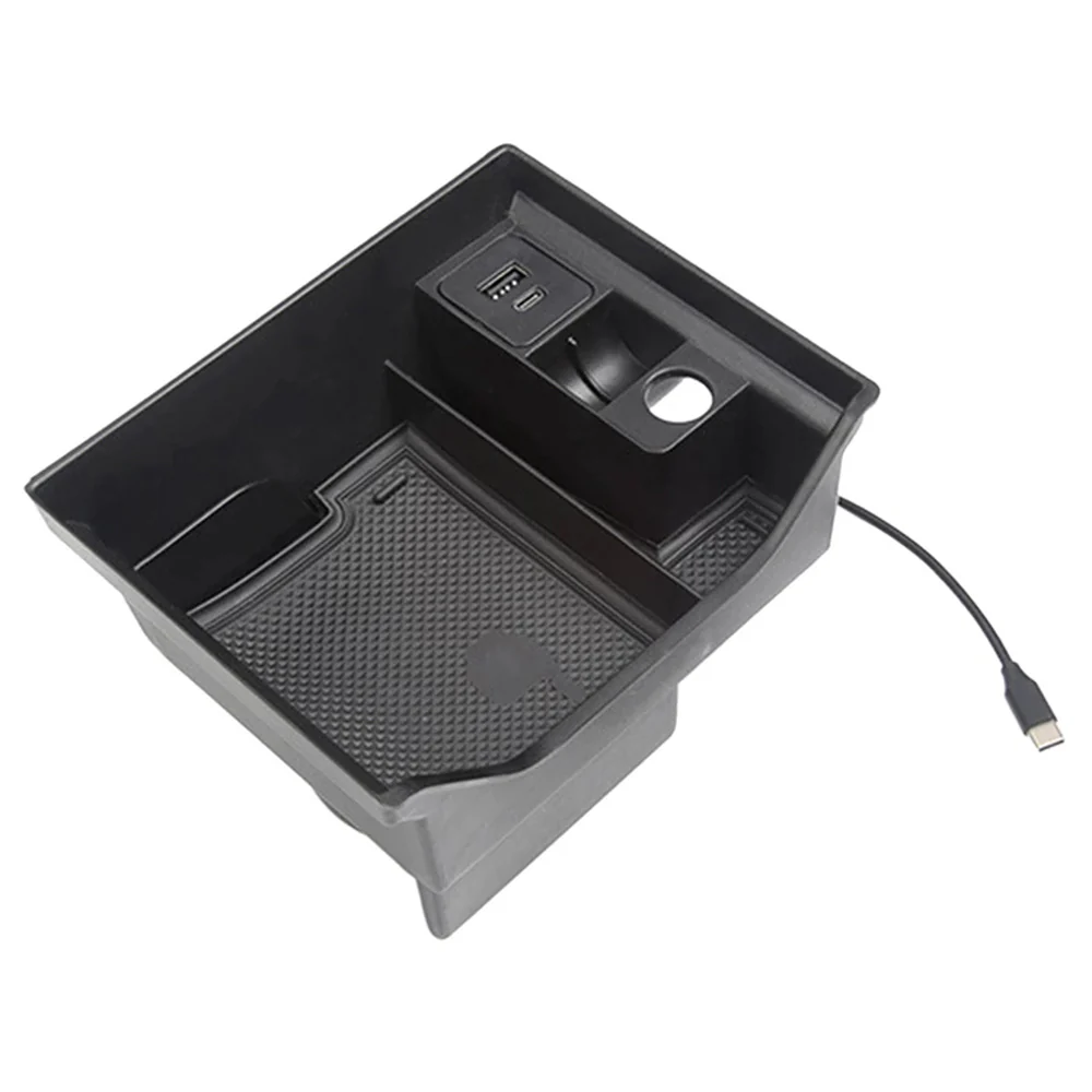 Tesla Model 3, Y Center Console Storage Box with USB & Cup Holder - Image 7