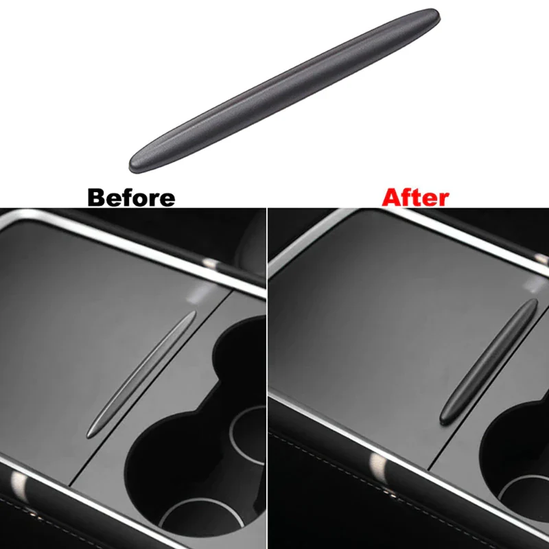 Tesla Model 3, Y, Center Console Lid Cover Button, Matte Black - Image 3