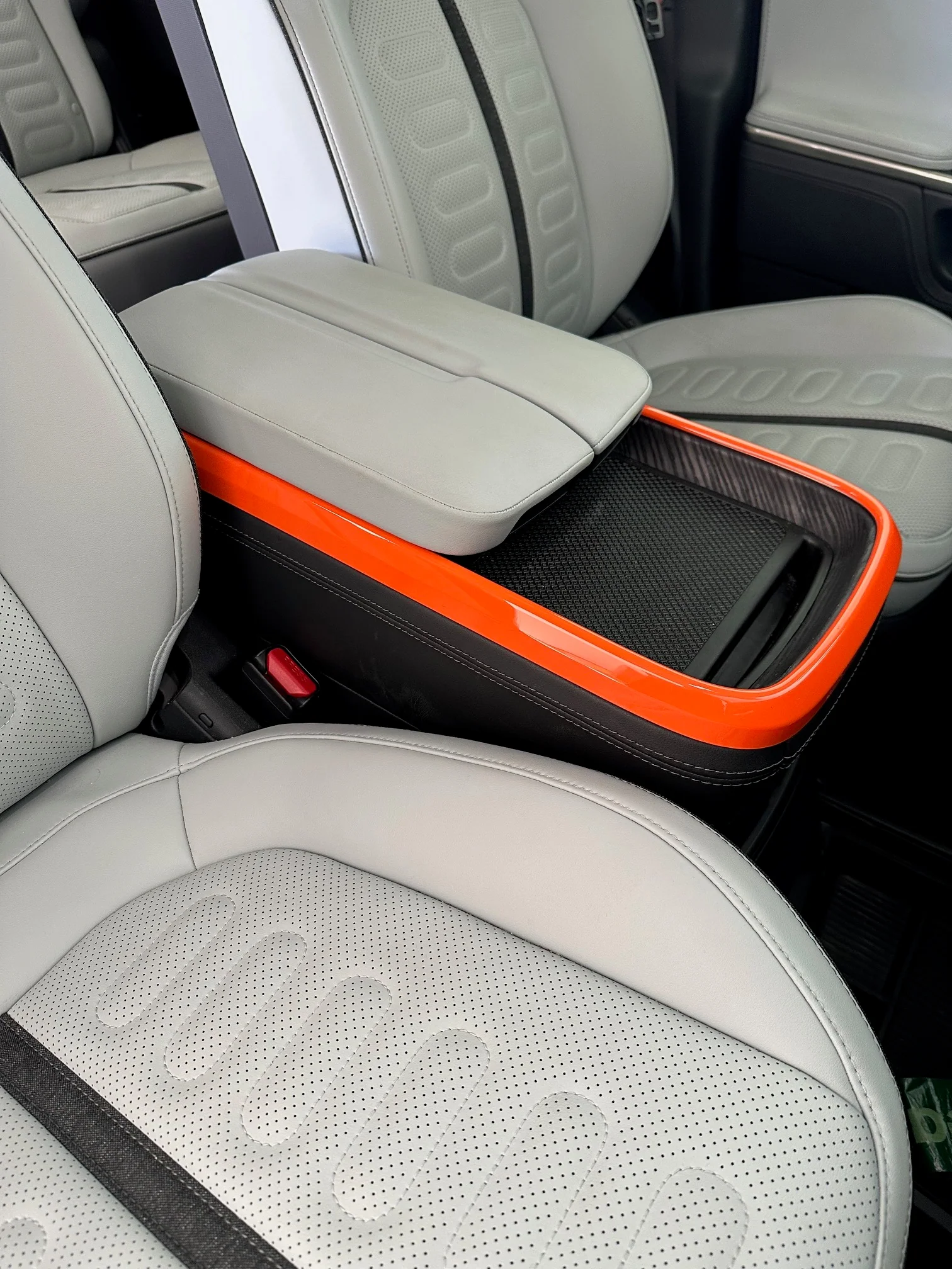 Armrest Center Console Outer Frame Gloss Orange Trim Panels for Rivian R1T, R1S - Image 2