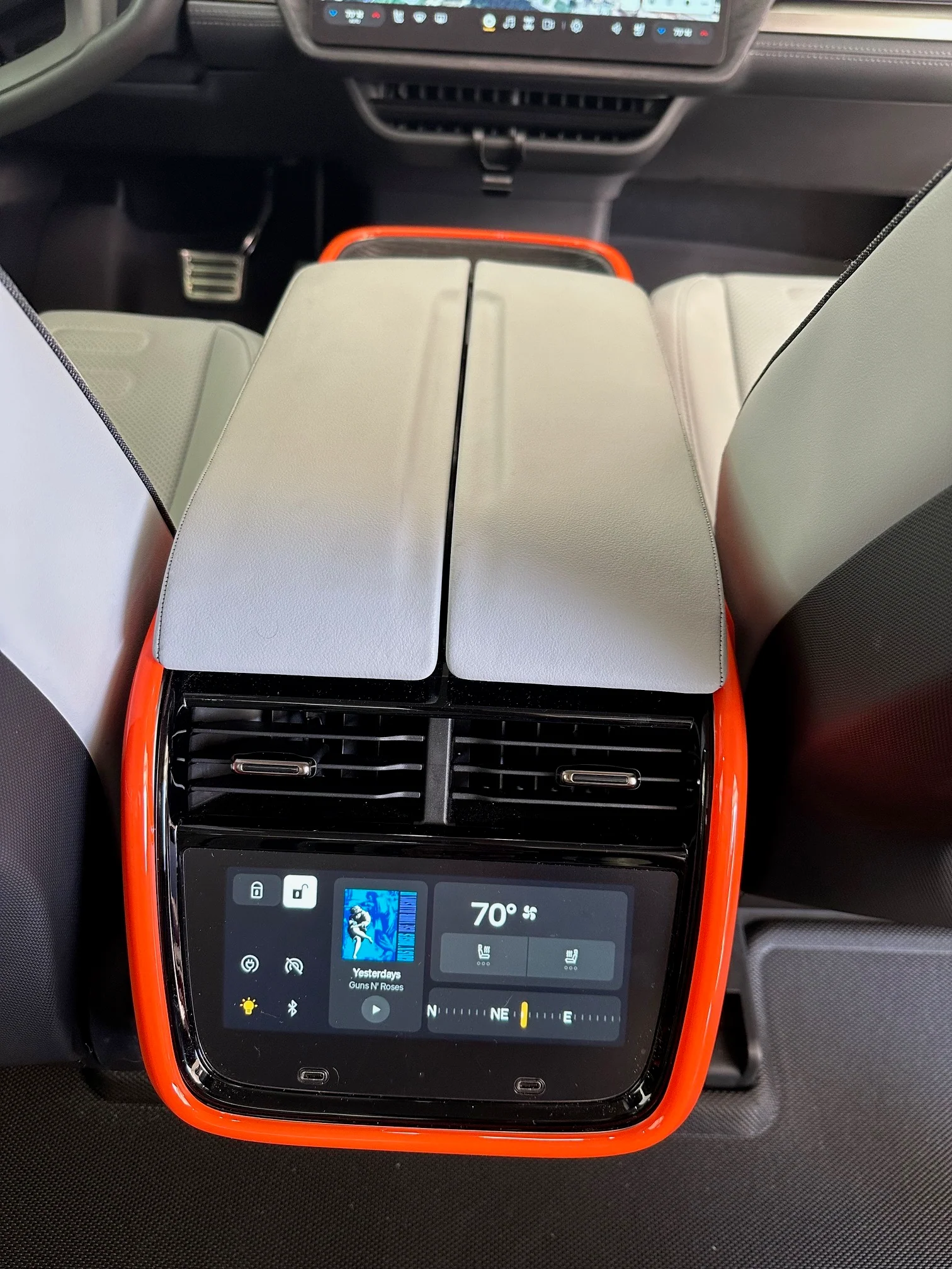 Armrest Center Console Outer Frame Gloss Orange Trim Panels for Rivian R1T, R1S - Image 3