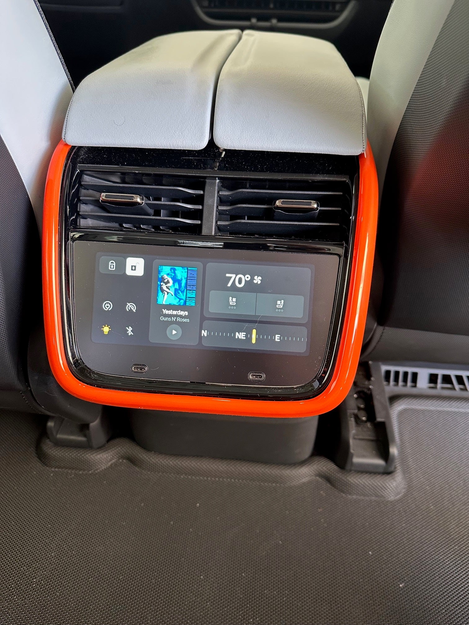 Armrest Center Console Outer Frame Gloss Orange Trim Panels for Rivian R1T, R1S - Image 4