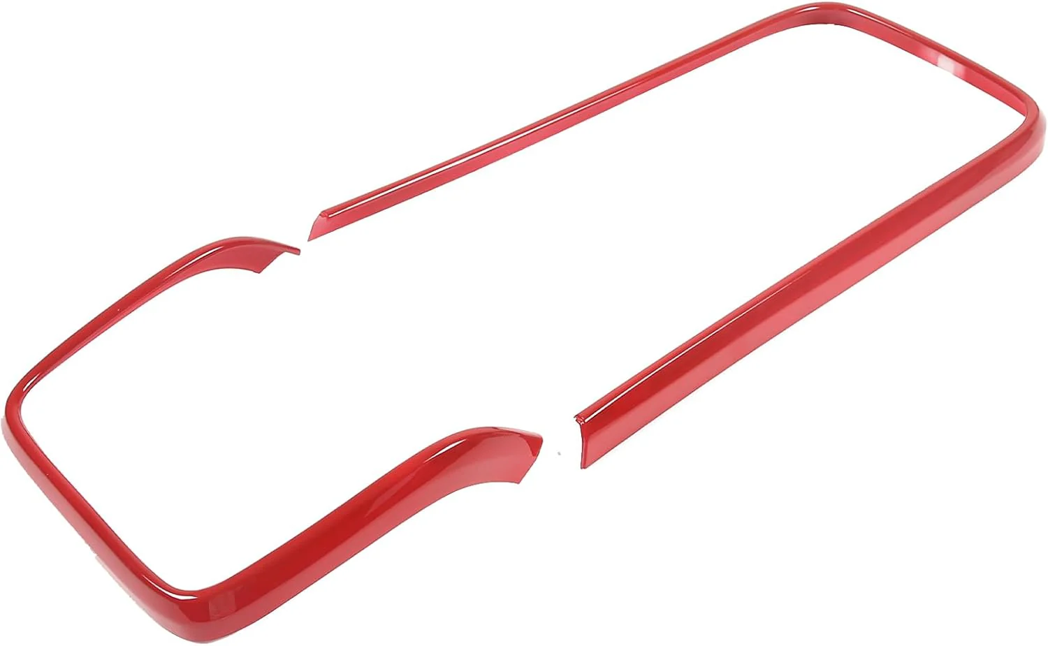 Armrest Center Console Outer Frame Gloss Red Trim Panels for Rivian R1T, R1S