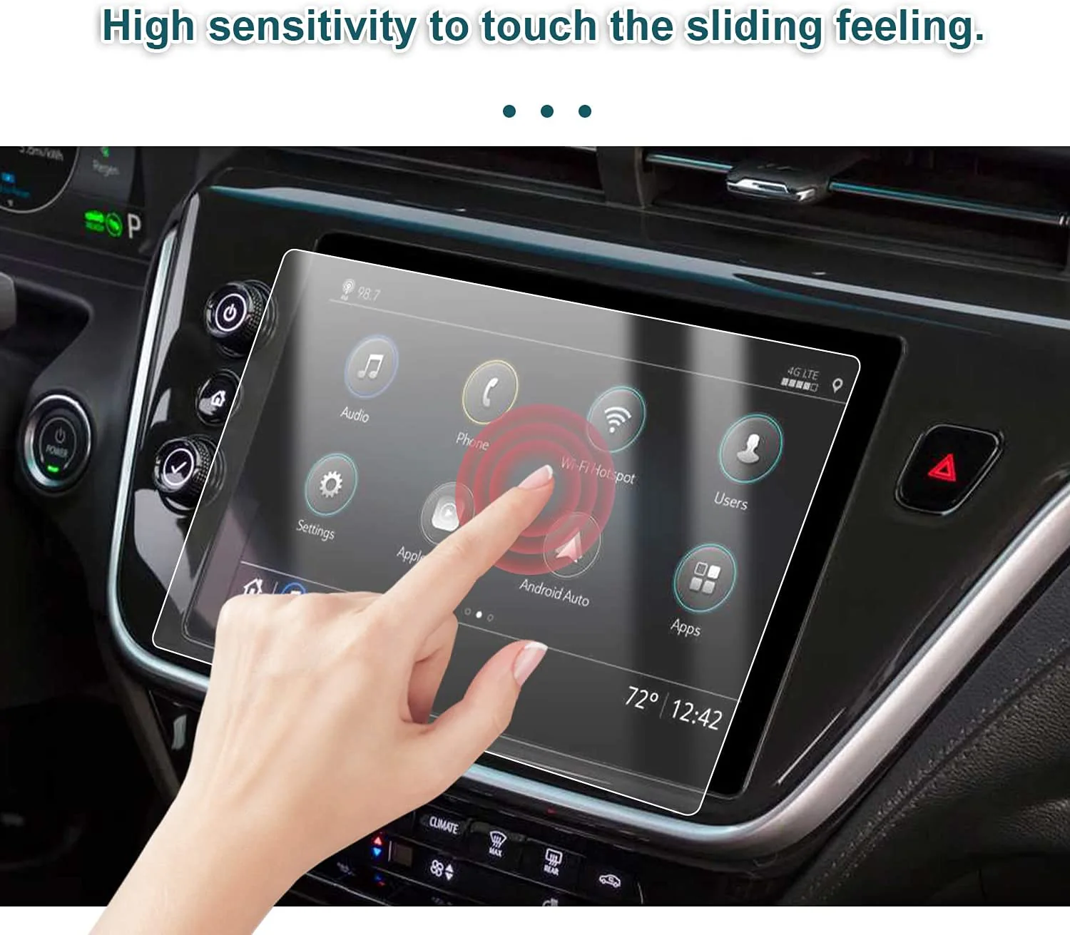 Chevy Bolt EUV Screen Protector Center Touch Navigation Tempered Screen Protector, 2022-2023 - Image 2