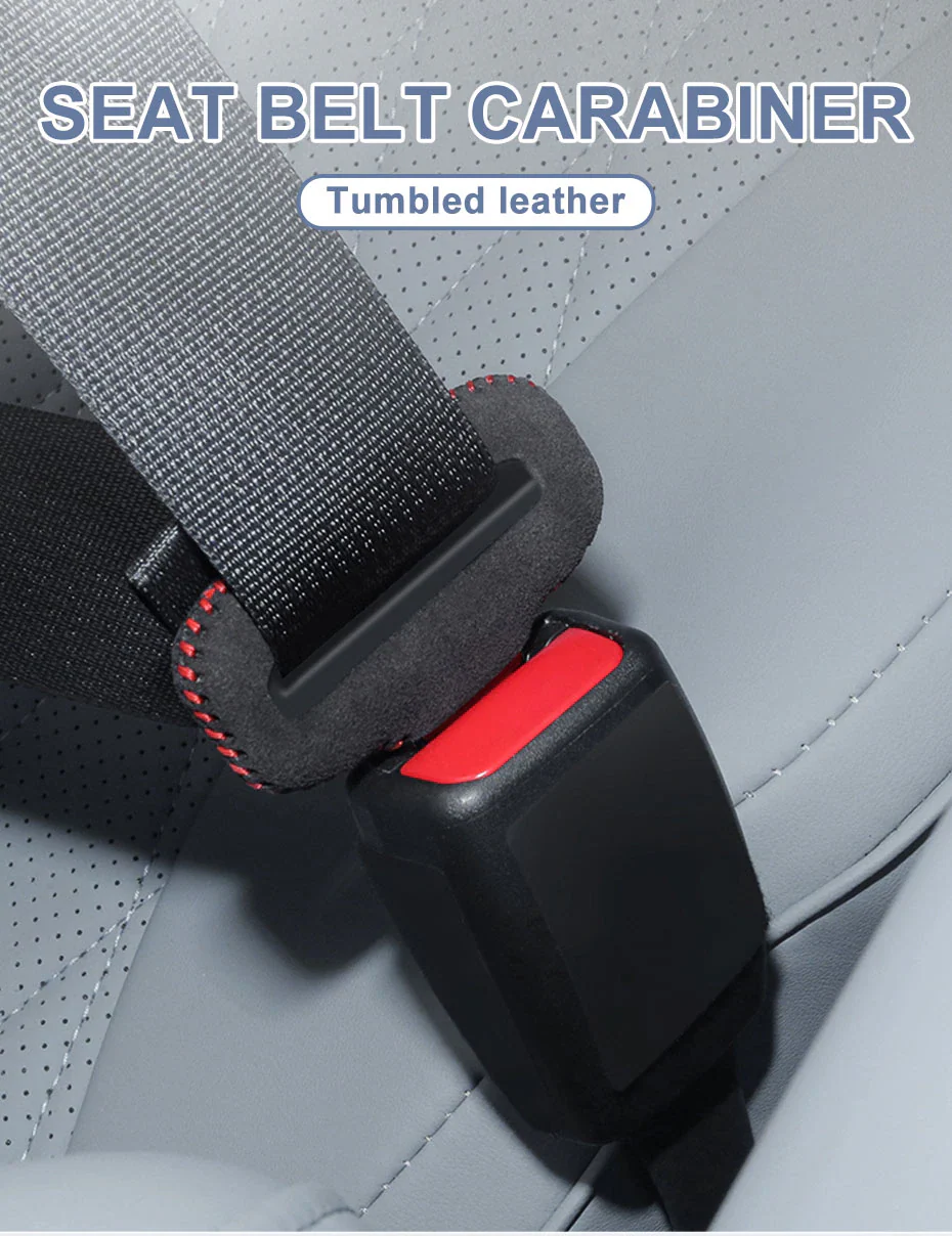 Chevy Bolt EV, EUV Seat Belt Buckle Cover Anti-Scratch Protector, Suede Leather - Image 3