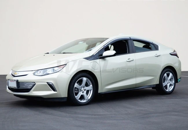 Chevy Volt Side Window Deflectors W/ Chrome Trim, 2016-2019