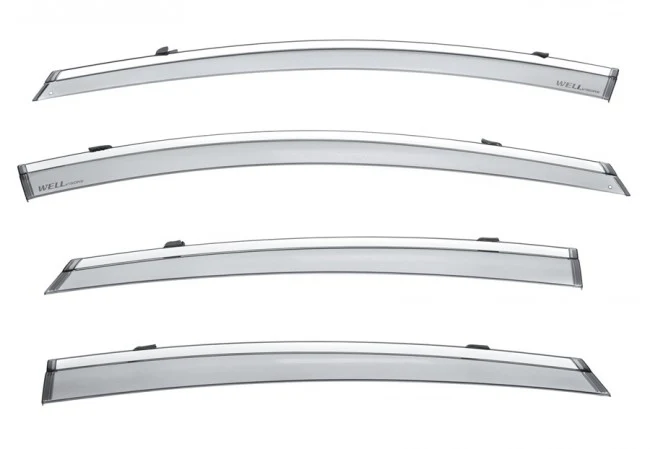 Chevy Volt Side Window Deflectors W/ Chrome Trim, 2016-2019 - Image 2