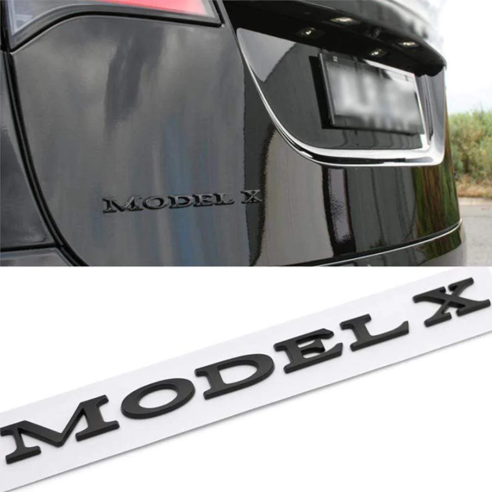 Tesla Model X Emblem Badge, Matte Black, 2016-2026 - Image 2