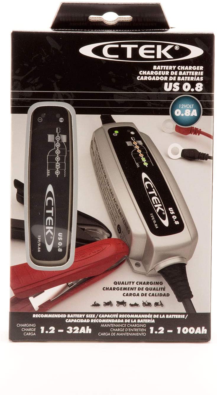 CTEK US 0.8 12 Volt Fully Automatic 6 Step Battery Charger, Black - Image 3
