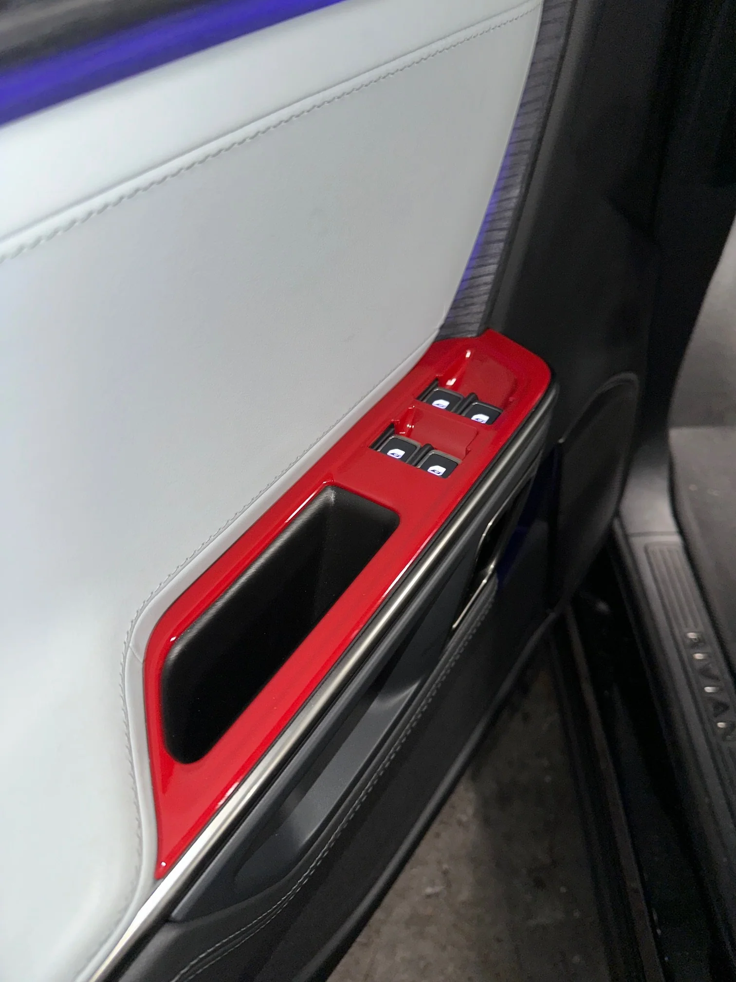 Door Switch Cover Trim Panels, 4-Piece Set, Red, for Rivian R1T, R1S - Image 2