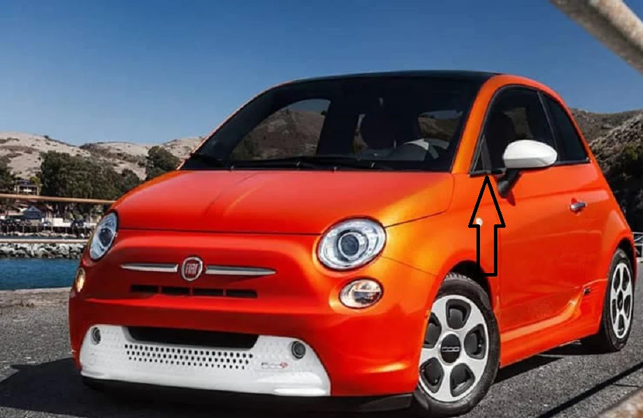 Fiat 500E Left Door Mirror Flag Cover Molding, Matte Black , 2013-2019 - Image 4