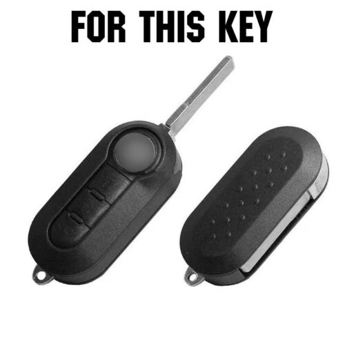 Fiat 500E Silicone Key Fob Case Cover, Black - Image 2