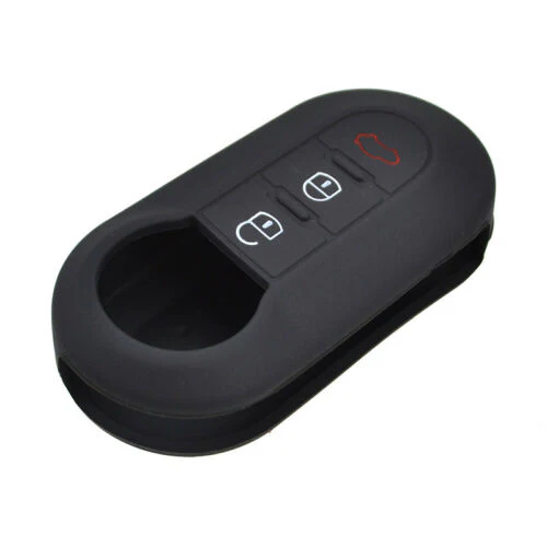 Fiat 500E Silicone Key Fob Case Cover, Black - Image 3