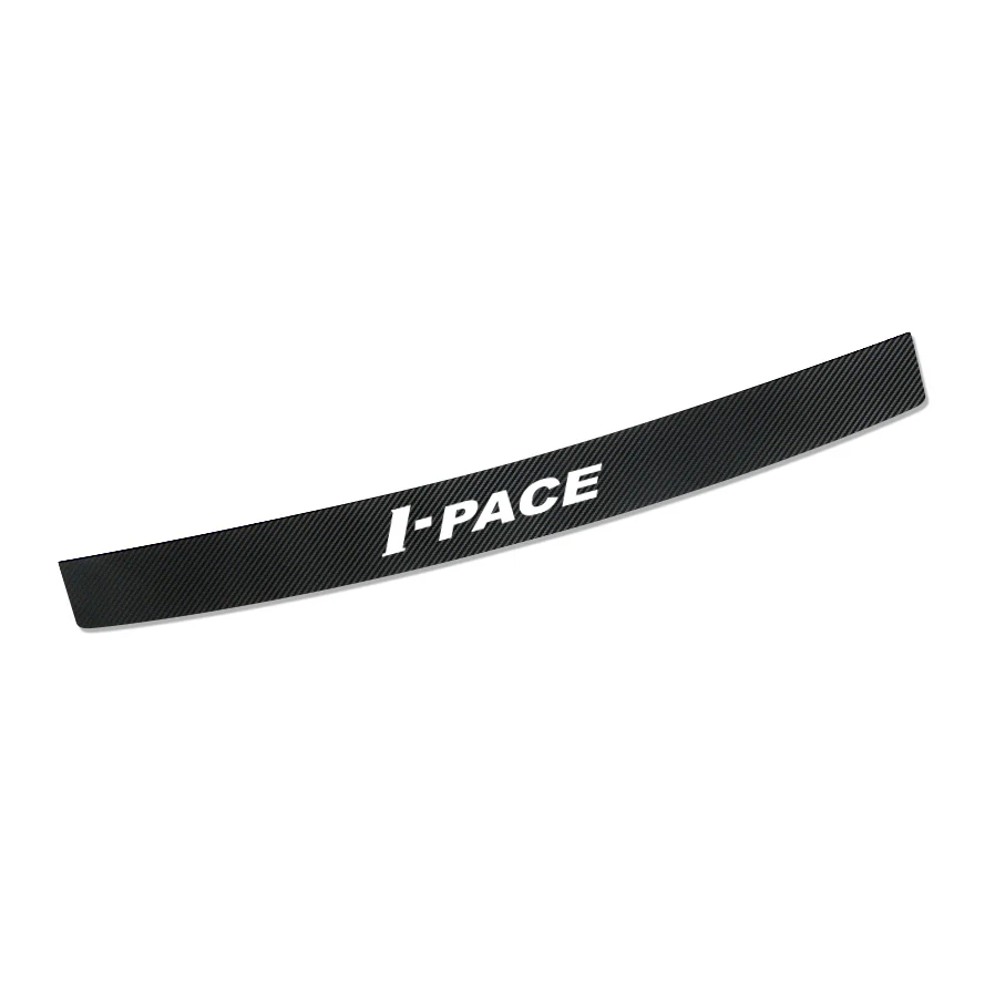 Jaguar I-Pace Rear Bumper, Trunk Protector Decal, Black Carbon Fiber