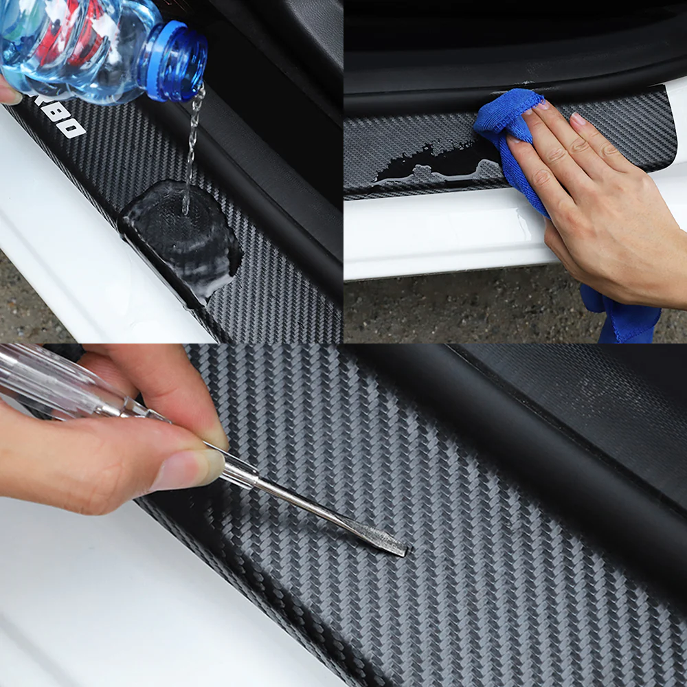 Jaguar I-Pace Rear Bumper, Trunk Protector Decal, Black Carbon Fiber - Image 2