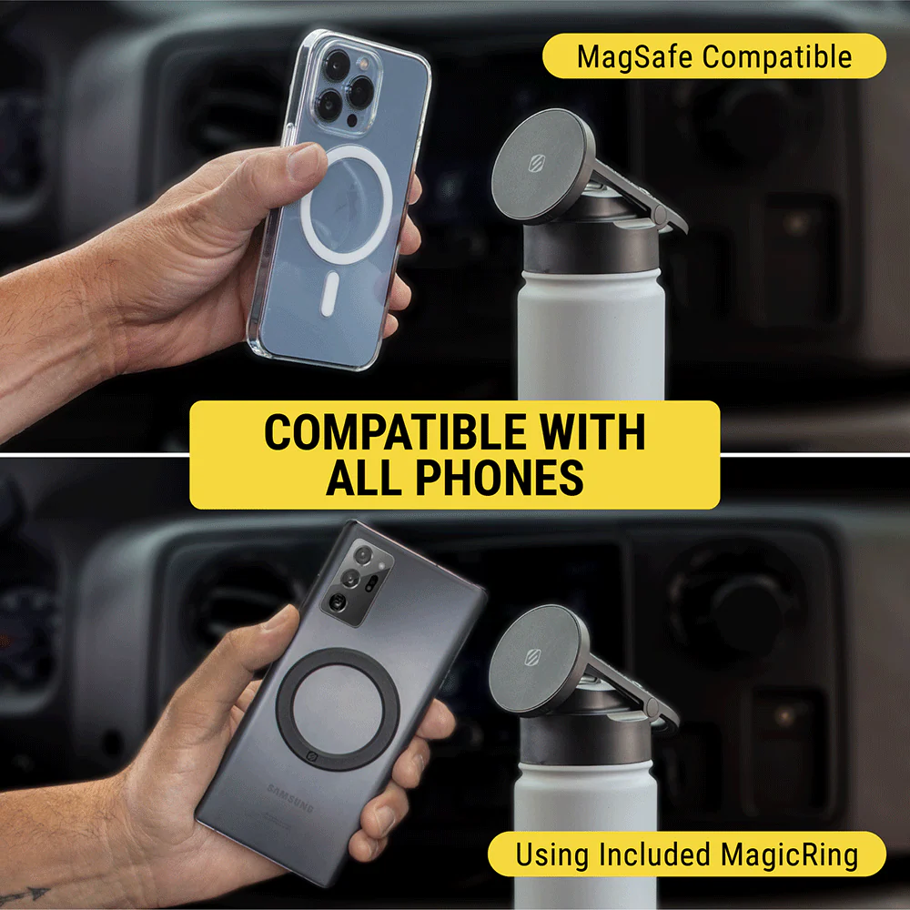 MagicMount™ Flask Insulated Water Bottle with Built-In MagSafe Compatible Phone Mount - Image 8
