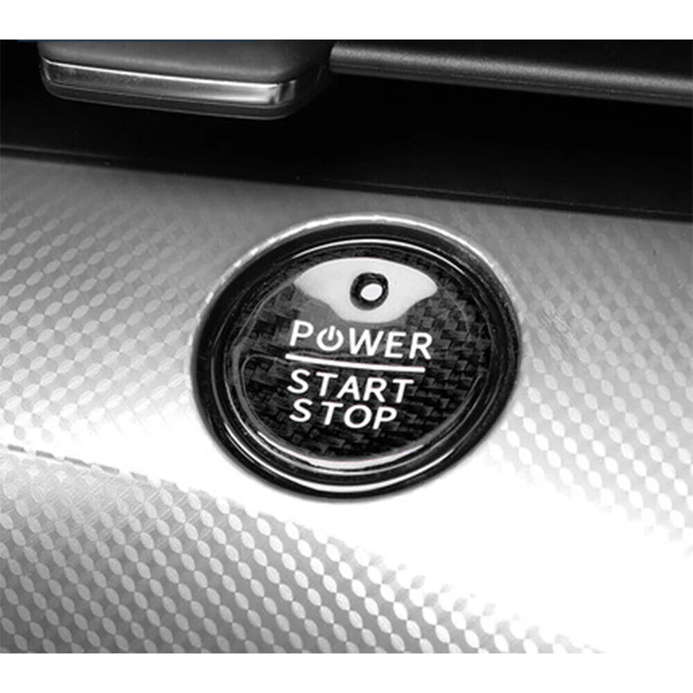 Mustang Mach-E Black Carbon Fiber Push Start Stop Button Cover, 2021-2024 - Image 2