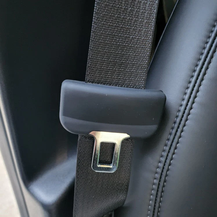 Mustang Mach-E Front Seatbelt Buckle Protective Silicone Covers, Black, 2021-2026 - Image 2