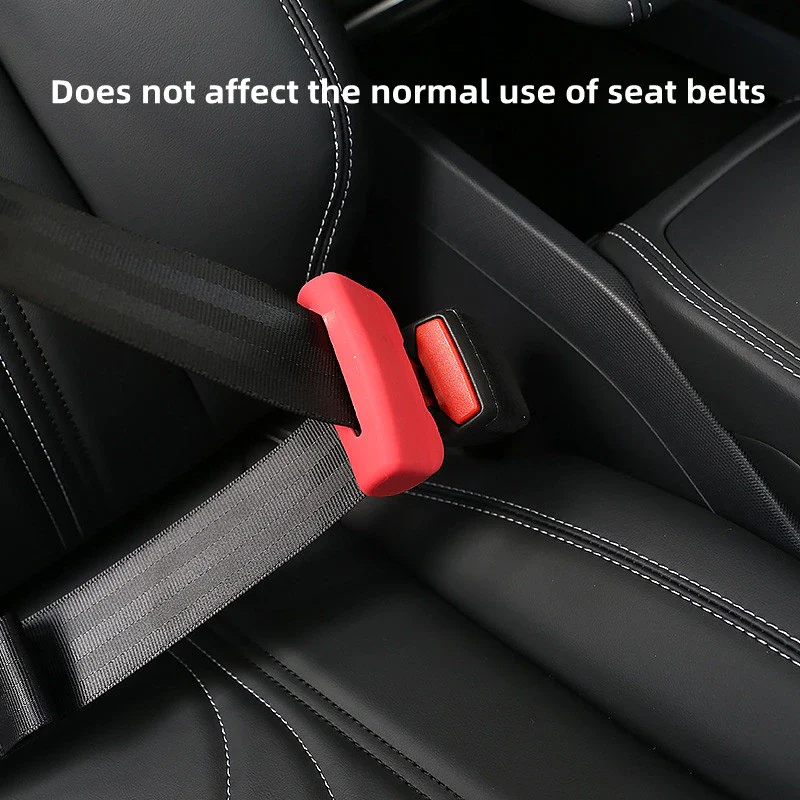 Mustang Mach-E Front Seatbelt Buckle Protective Silicone Covers, Red, 2021-2026 - Image 4