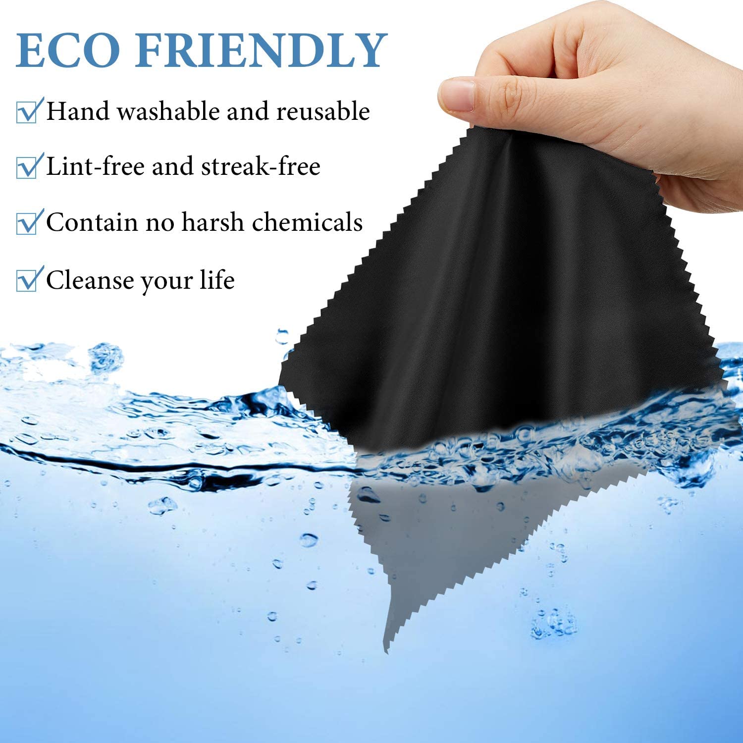 Mustang Mach-E Microfiber Center Screen Navigation Cleaning Cloths, Pack of 5, Black - Image 4