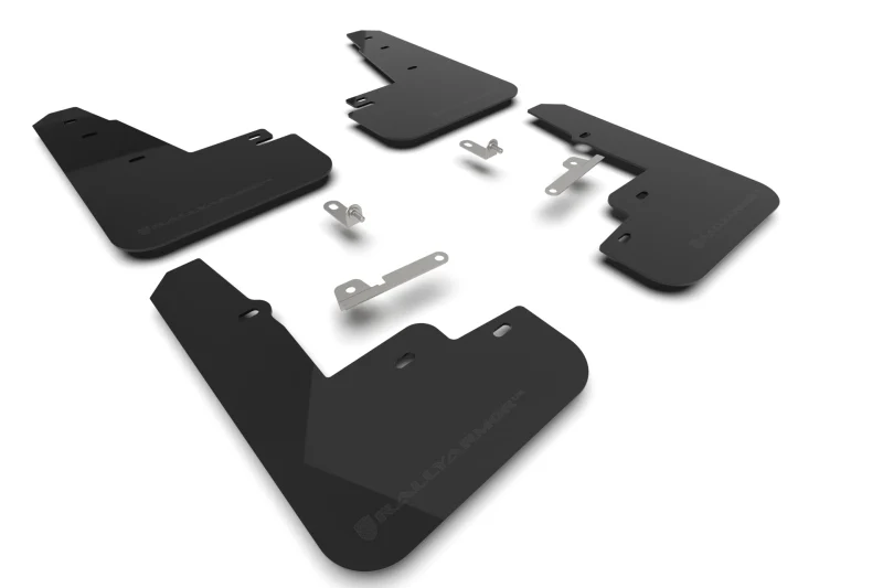 Mustang Mach-E Mud Flap Set, Rally Armor Metallic Black Logo, 2021-2024