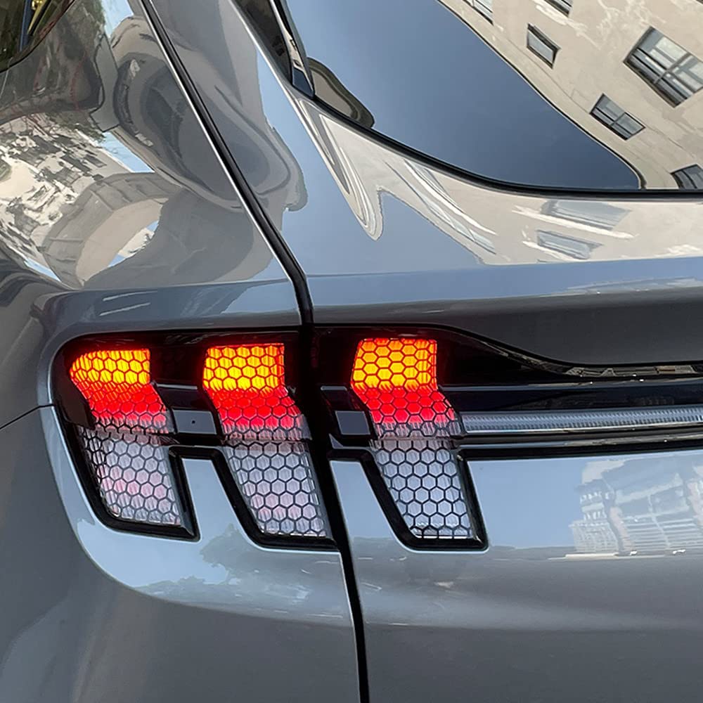 Mustang Mach-E Rear Taillight Honeycomb Vinyl Stickers, Matte Black, 2021-2025 - Image 2