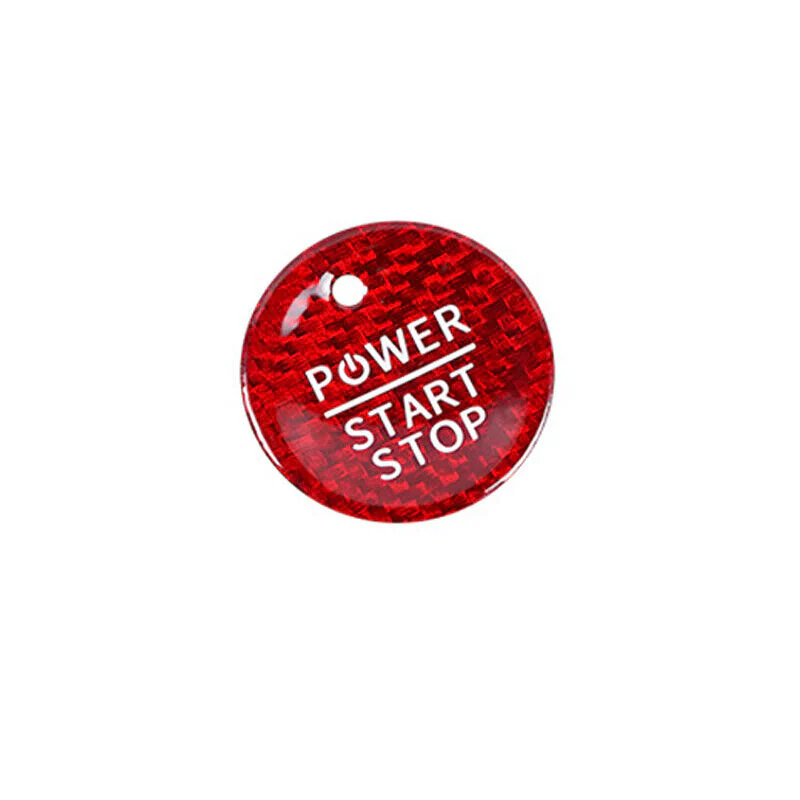 Mustang Mach-E Red Carbon Fiber Push Start Stop Button Cover, 2021-2024