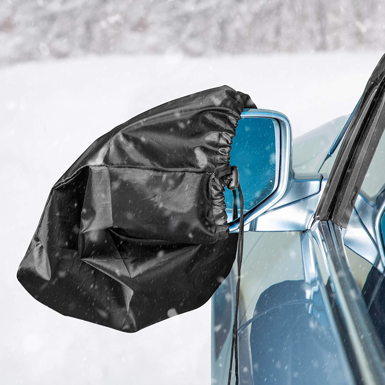 Mustang Mach-E Side Mirror Snow Covers, With Carry Pouch, Black, 2021-2024 - Image 4