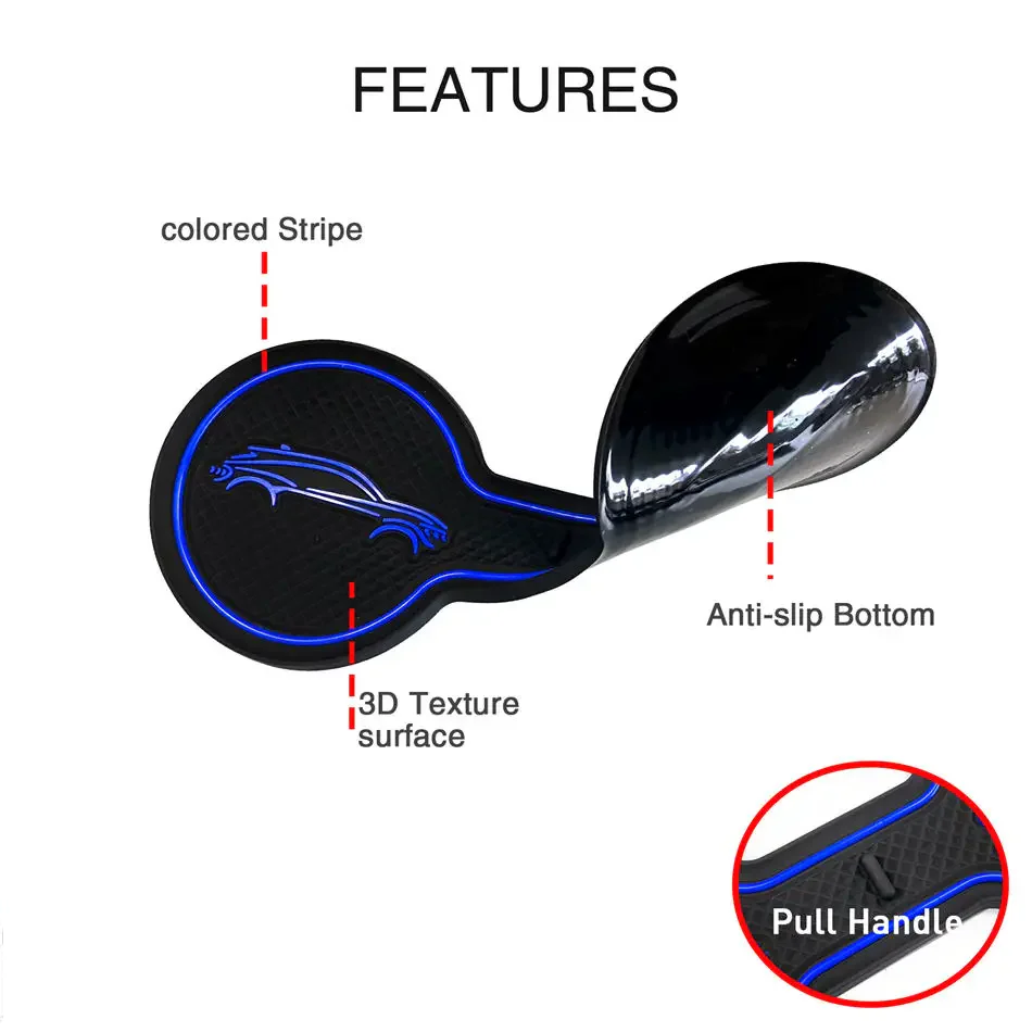 Mustang Mach-E Silicone Console Drink Holder Pad, Red, White, or Blue, 2021-2025 - Image 2