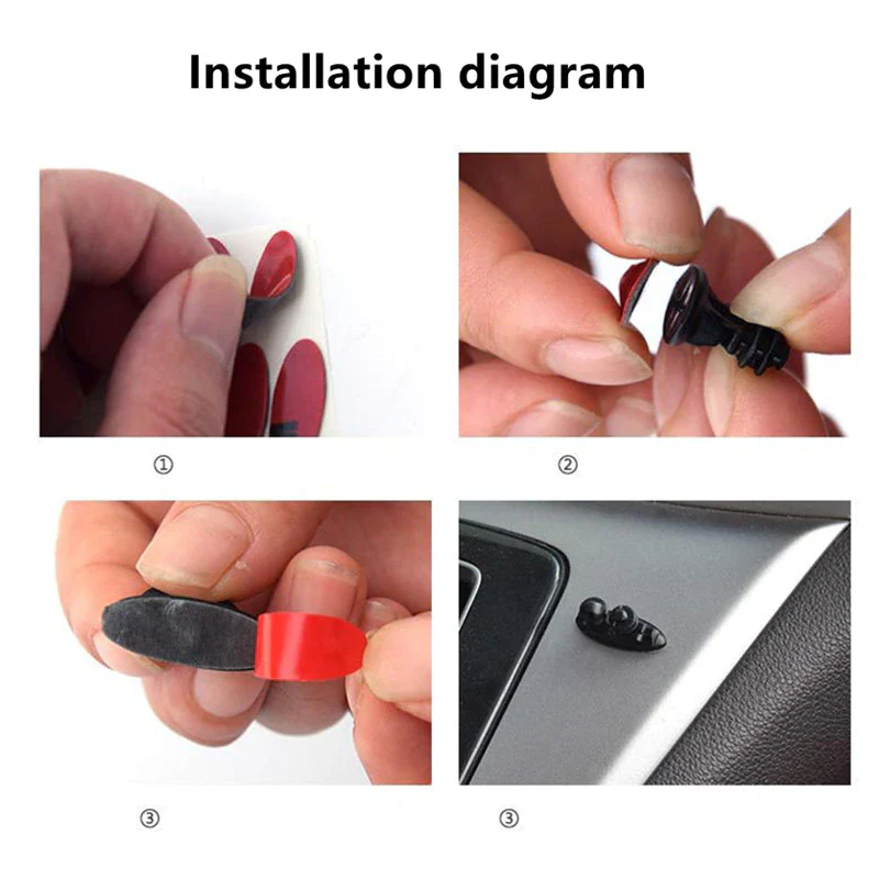 Nissan Leaf Cable Organizer Clips, Set of 8, Cell Phone, USB, AUX - Image 6