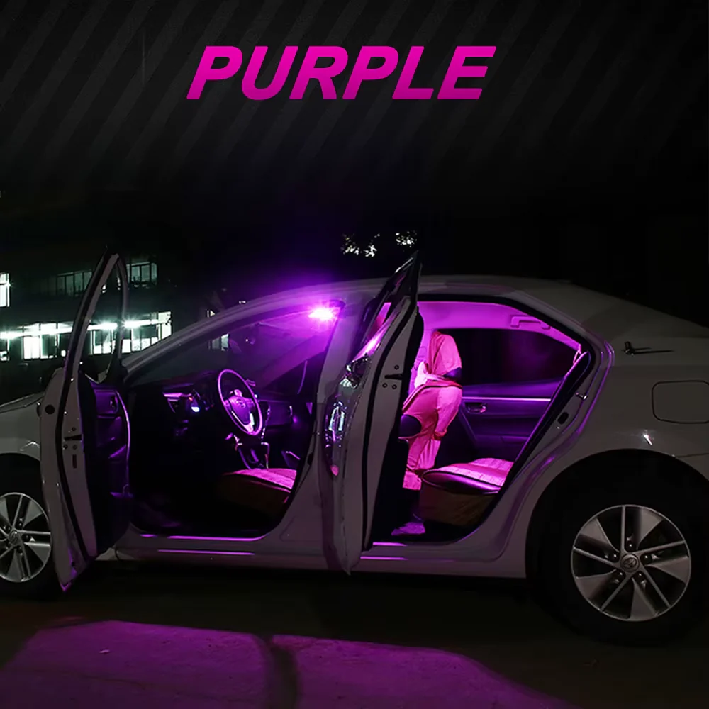 Nissan Leaf LED Interior Light Bulb Kit, Purple, 11-Piece, 2018-2024 - Image 2