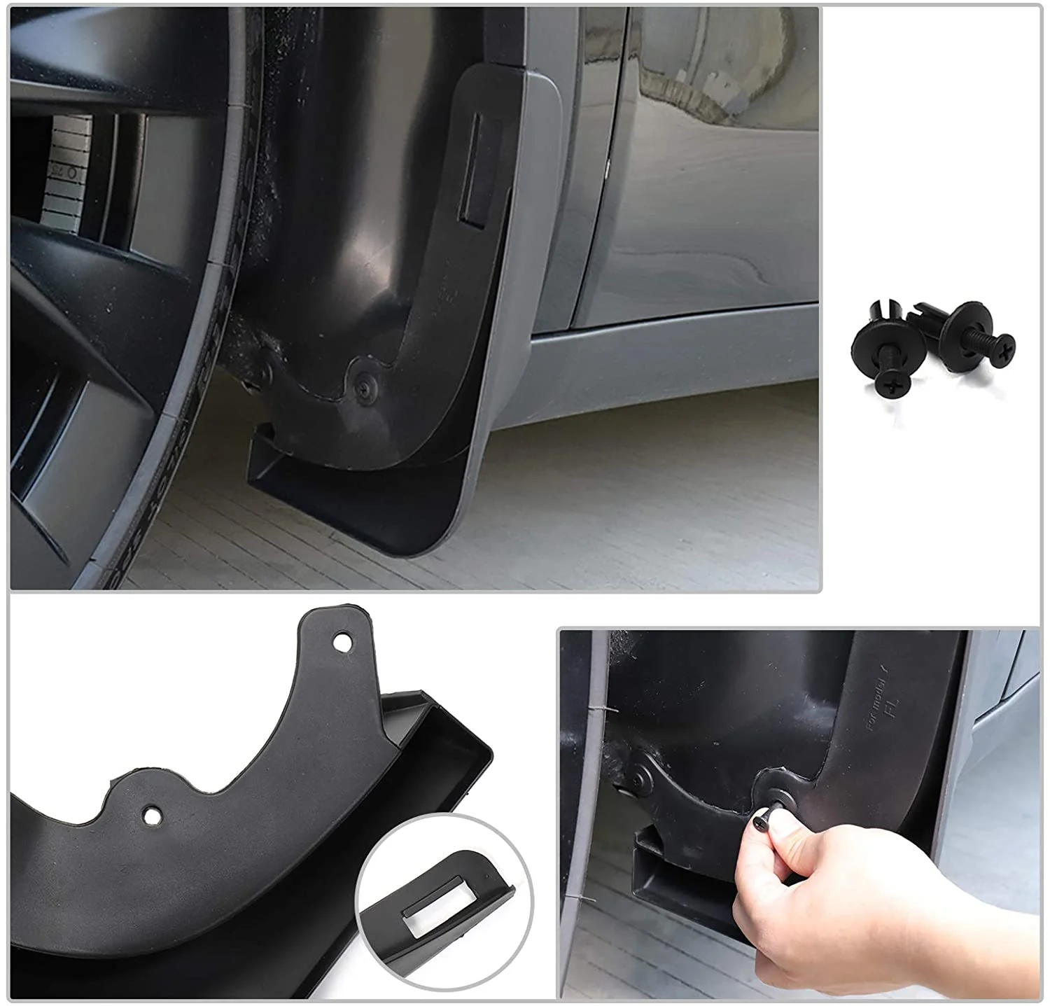 Mud Flaps, No Drill, Front & Rear for Rivian R1T, 2022-2025 - Image 3