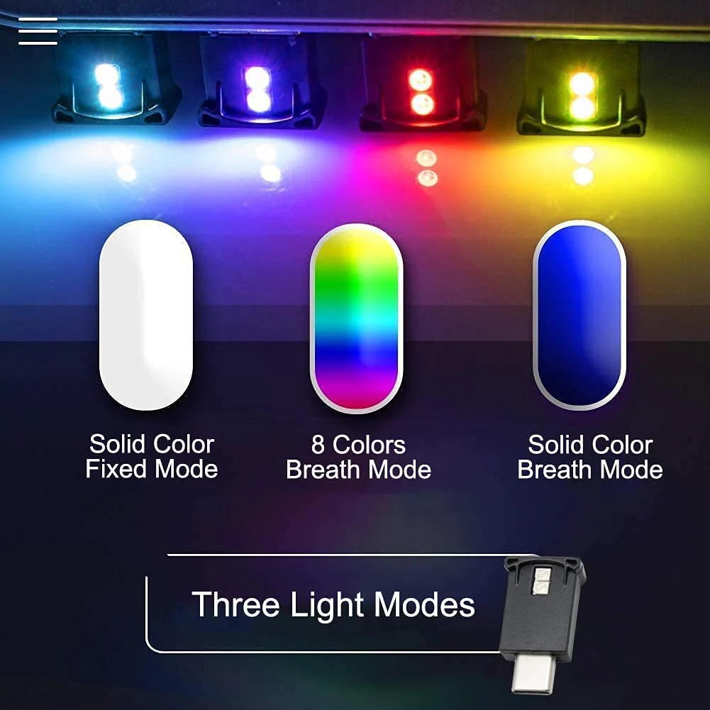 Tesla Model 3, Y Back Seat LED Lighting, USB-C, 8 Colors, Adjustable, 2020-2024 - Image 3