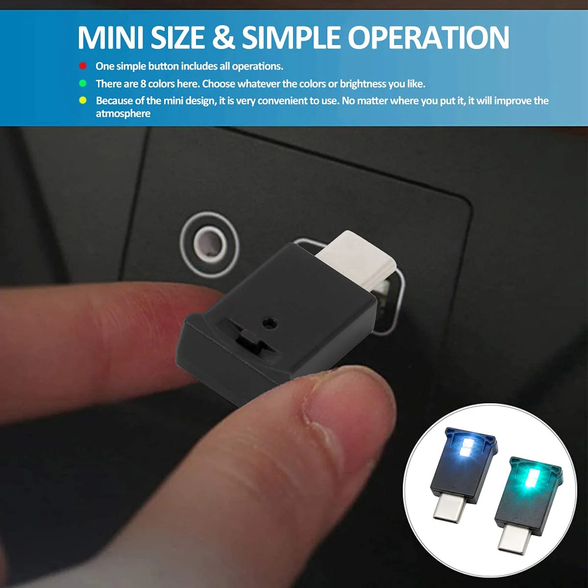 Tesla Model 3, Y Back Seat LED Lighting, USB-C, 8 Colors, Adjustable, 2020-2024 - Image 4
