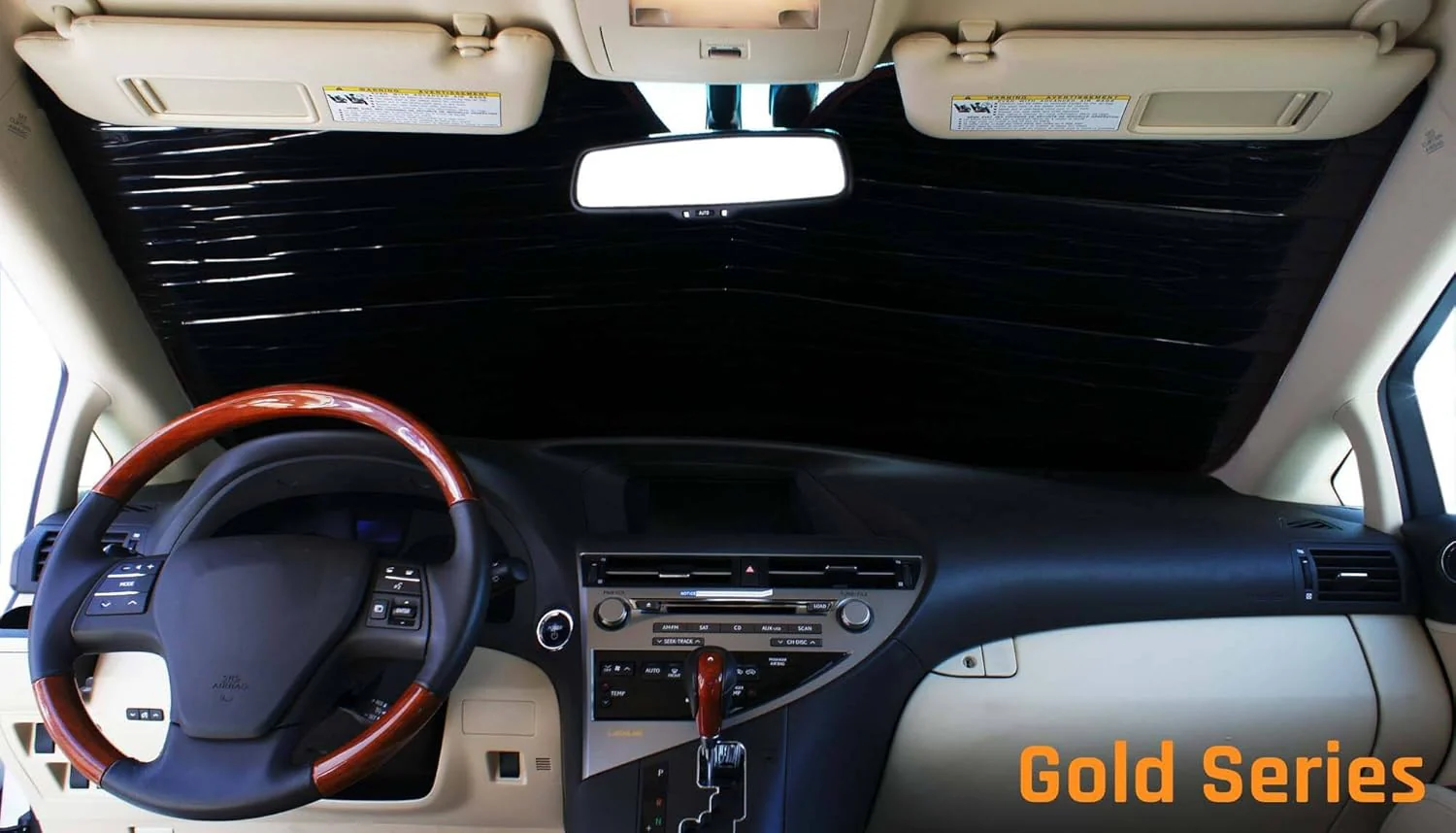 Sun Shade, Heatshield Custom-Fit Gold Series for Rivian R1S, 2022-2025 - Image 4