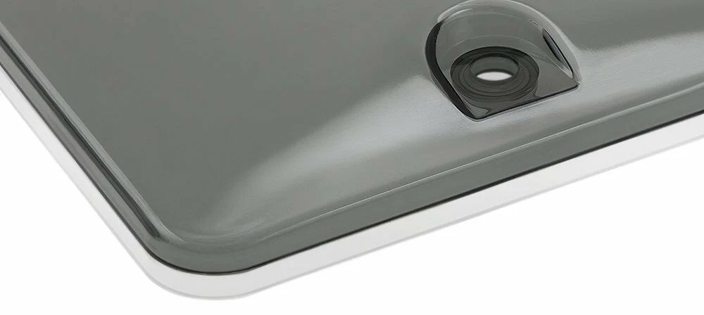 Chevy Bolt EV, EUV Smoke Gray Tinted Bubble Shield License Plate Cover with License Frame - Image 3