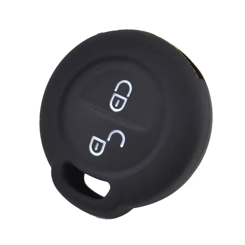 Smart Car Fortwo 2 Button Key Silicone Protector Case Holder, Black