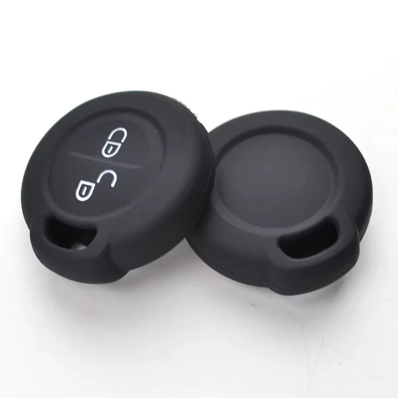 Smart Car Fortwo 2 Button Key Silicone Protector Case Holder, Black - Image 2