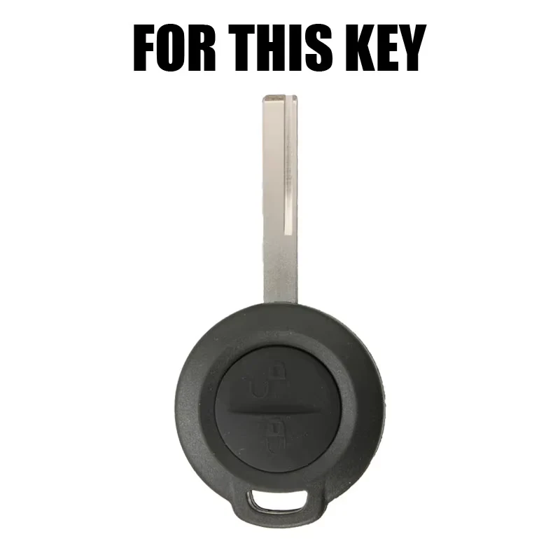 Smart Car Fortwo 2 Button Key Silicone Protector Case Holder, Black - Image 3