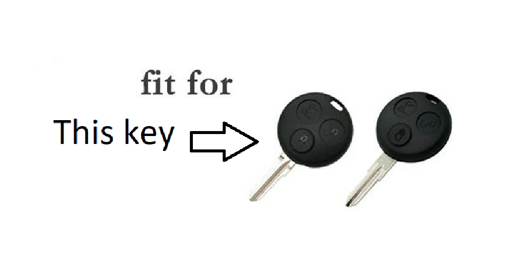 Smart Car Fortwo 3 Button Key Silicone Protector Case Holder, Blue - Image 2