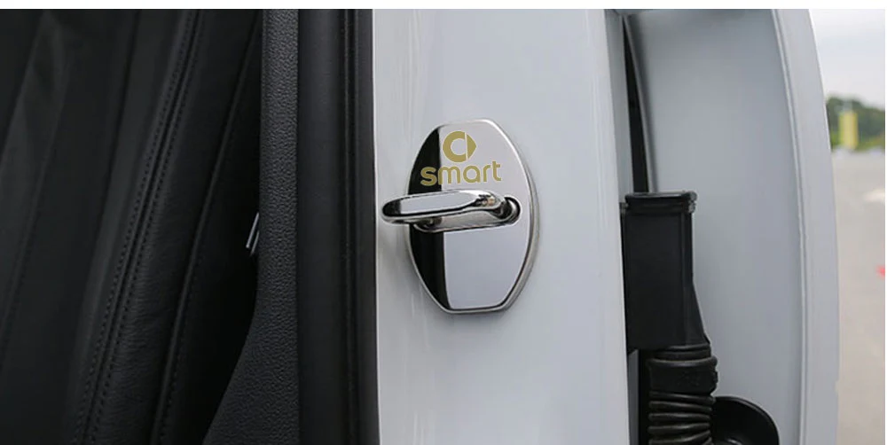 Smart Car Fortwo, 453, Door Latch Covers, Polished Stainless Steel, 2pc Set - Image 4