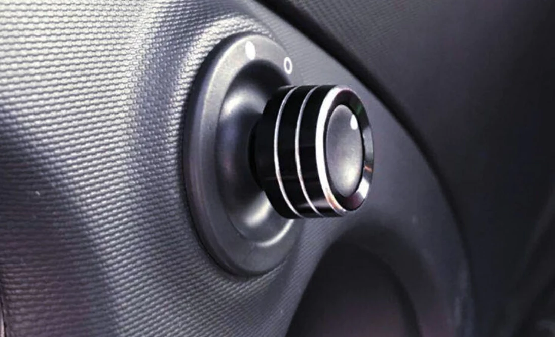 Smart Car Fortwo 453 Rearview Mirror Adjuster Button Trim Ring, Red or Black - Image 2
