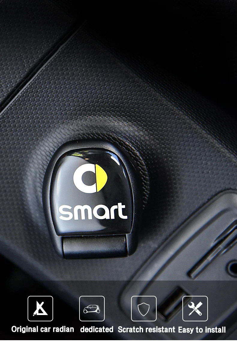 Smart Car Fortwo Cigarette Lighter Central Console & Storage Box 3D Stickers, 2015-2020 - Image 2