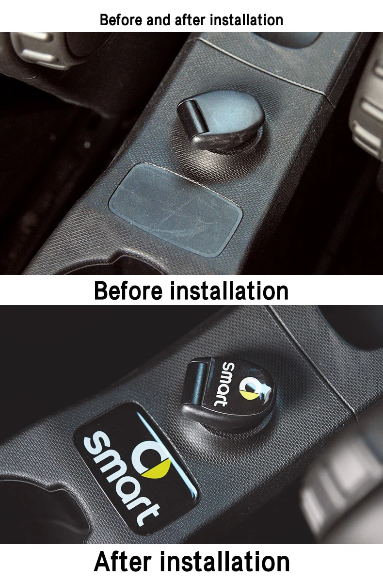 Smart Car Fortwo Cigarette Lighter Central Console & Storage Box 3D Stickers, 2015-2020 - Image 3