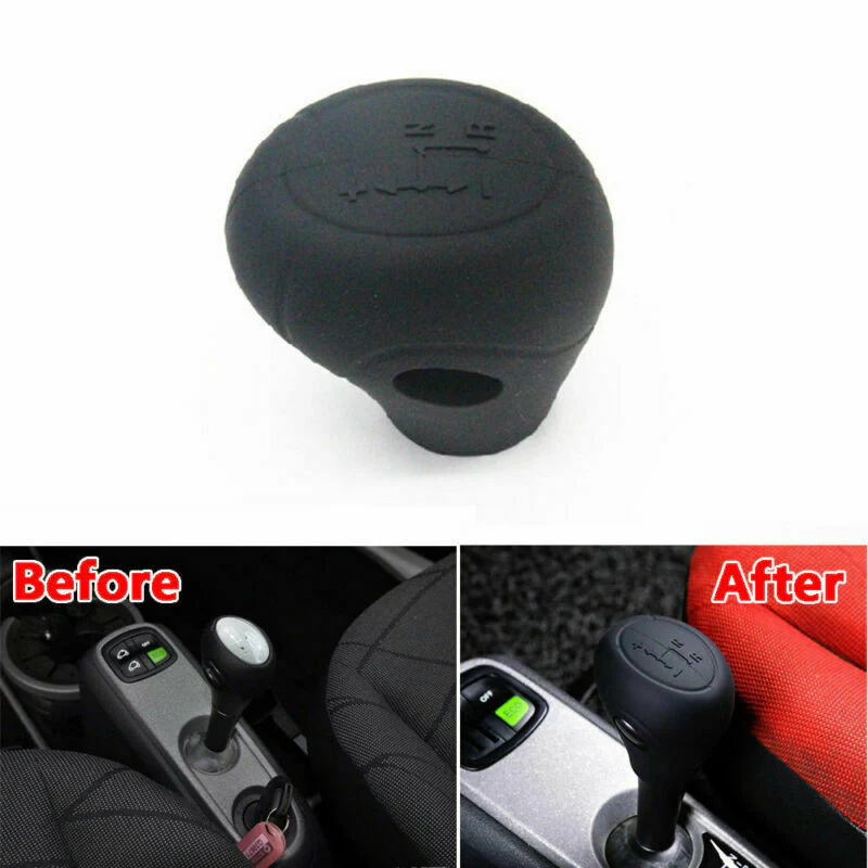 Smart Car Fortwo Gear Shift Knob Cover Silicone Skin Case, Black, 2009-2014 - Image 3