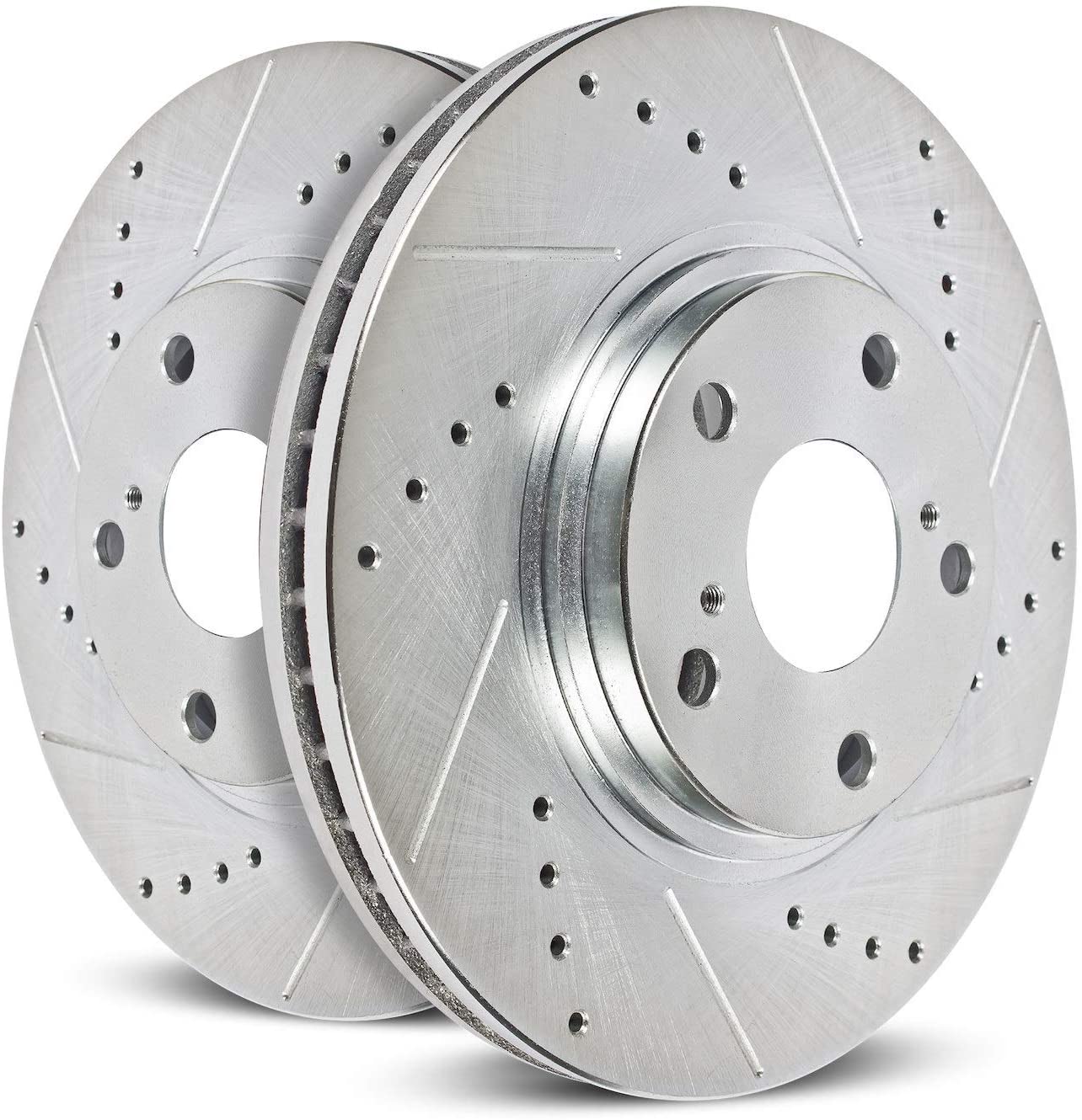 Smart Car Fortwo Power Stop Front Evolution Drilled & Slotted Brake Rotors. Pair, 2008-2016