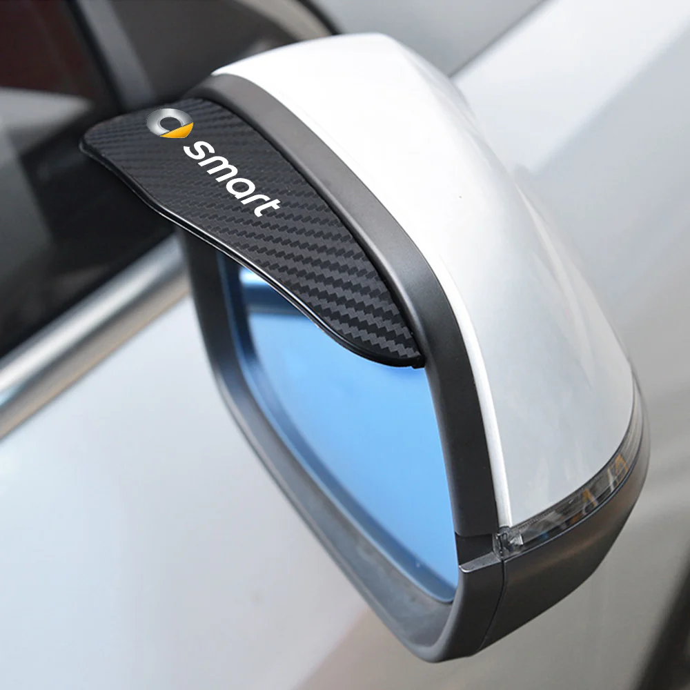 Smart Car Fortwo Side Mirror Rain Covers, Carbon Fiber ABS - Image 4