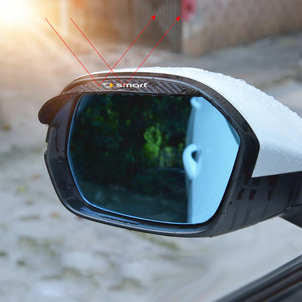 Smart Car Fortwo Side Mirror Rain Covers, Carbon Fiber ABS - Image 6