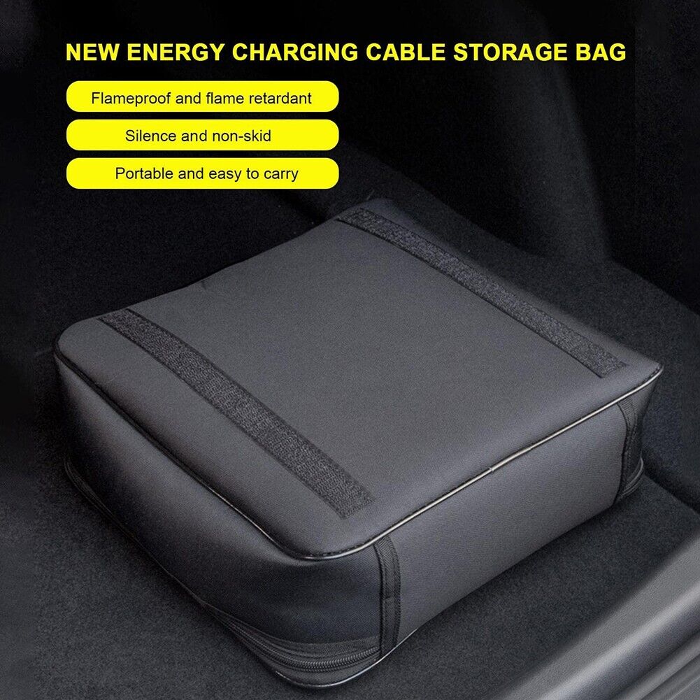 EV, Electric Vehicle Charging Cable Storage Bag, Flame Retardant, Black - Image 5